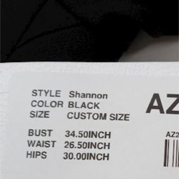 NWT Azazie Shannon black maxi gown size C (US Medium) - Picture 4 of 9